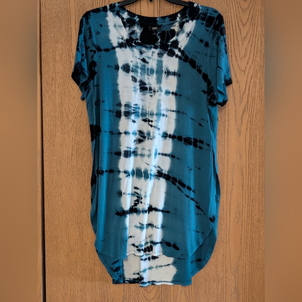 Teal Tie-Dye Women's Tunic Top